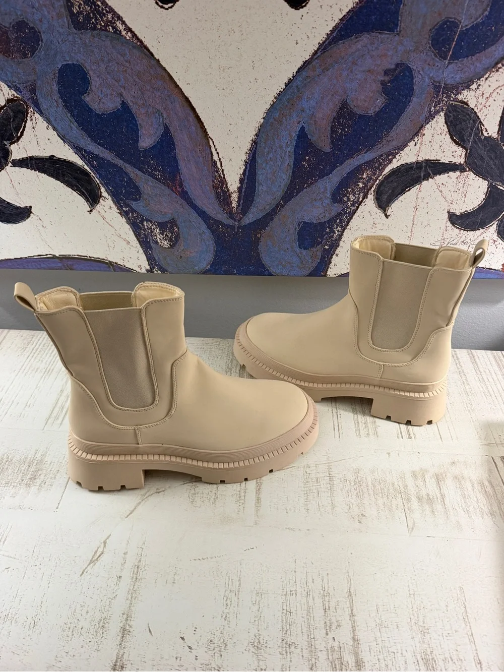 Dream Pairs Women's Neutral Beige Chelsea Ankle Boots